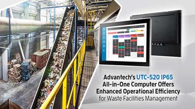 Advantech UTC-520 IP65 All-in-One Computer cung cấp hiệu quả hoạt động nâng cao cho việc quản lý cơ sở xử lý chất thải